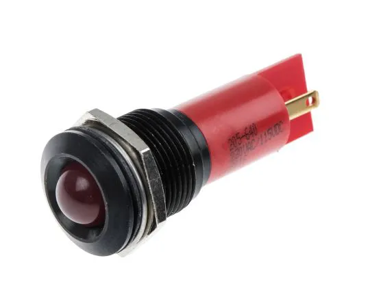 63-6582-69 RS PRO Red Indicator, 115 V dc, 230 V ac, 16mm Mounting Hole Size, Solder Tab Termination 205-640