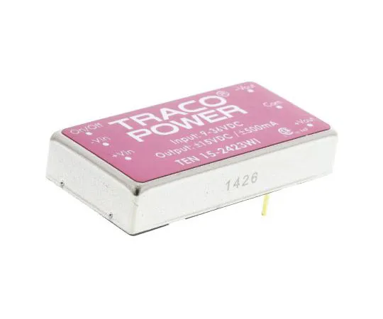63-7350-74 TRACOPOWER TEN 15WI 15W Isolated DC-DC Converter Through Hole, Voltage in 9 → 36 V dc, Voltage out ±15V dc TEN 15-2423WI