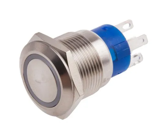 63-6775-05 RS PRO Single Pole Double Throw (SPDT) Momentary Yellow LED Push Button Switch, IP67, 19.2 (Dia.)mm, Panel Mount, 250V 111-3769