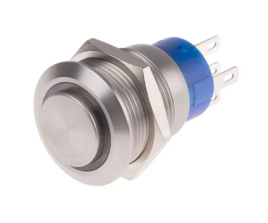 63-6777-98 RS PRO Single Pole Double Throw (SPDT) Latching Green LED Push Button Switch, IP67, 19.2 (Dia.)mm, Panel Mount, 250V ac 111-5817