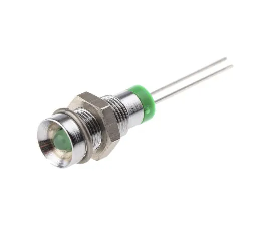 63-6585-36 RS PRO Green Indicator, 2 V dc, 6mm Mounting Hole Size, Lead Pins Termination 208-829