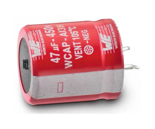 63-6969-44 Wurth Elektronik 220μF 450V dc Aluminium Electrolytic Capacitor, Through Hole 30 (Dia.) x 36mm +105°C 30mm 10mm 861141485017