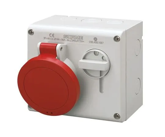 63-6988-48 RS PRO Switchable IP44 Industrial Interlock Socket 3P+E, Earthing Position 6h, 16A, 415 V 125-4429