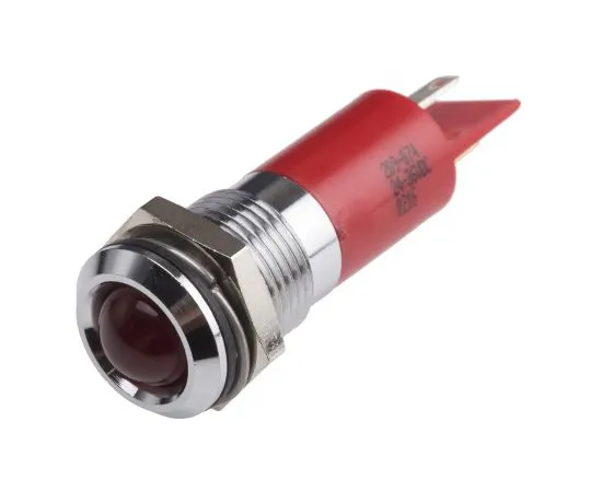 63-6585-55 RS PRO Red Indicator, 24 → 36 V dc, 14mm Mounting Hole Size, Tab Termination 209-074