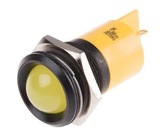 63-6583-51 RS PRO Yellow Indicator, 12 V dc, 22mm Mounting Hole Size, Solder Tab Termination 206-788