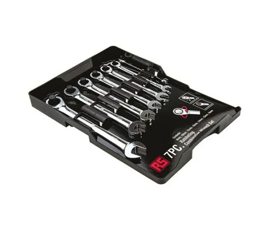 63-6671-87 RS PRO 7 Piece Chrome Vanadium Steel Spanner Set 487-163