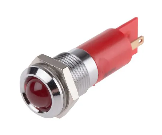 63-6581-30 RS PRO Red Flashing LED Indicator, 24 V dc, 14mm Mounting Hole Size, Solder Tab Termination 203-650