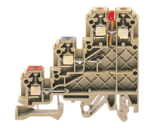 63-6679-12 RS PRO Red Standard Din Rail Terminal, 0.2 → 2.5 mm², 0.2 → 2.5mm², 24 V dc 501-893
