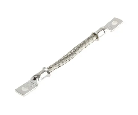 63-6673-82 RS PRO Braided Earth Lead, M5 Stud Size, 16 x 20 x 0.2 mm, 100mm BS EN 13602:2002, BS4109 489-197