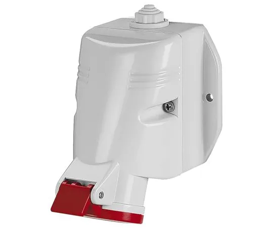 63-6988-75 RS PRO IP67 Red Wall Mount 3P+N+E Industrial Power Socket, Rated At 63A, 415 V 125-4482