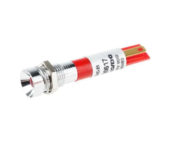 63-6583-67 RS PRO Red Indicator, 24 V ac, 8mm Mounting Hole Size, Solder Tab Termination 206-968
