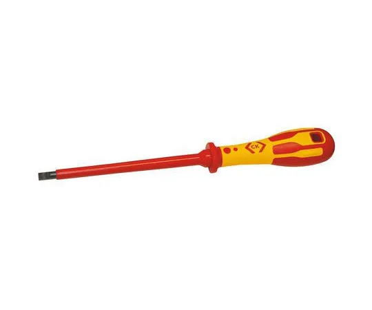 63-7026-83 CK, VDE 1000V Approved Slotted VDE Screwdriver 10 mm Tip 200 mm Chrome Vanadium Steel T49144-100