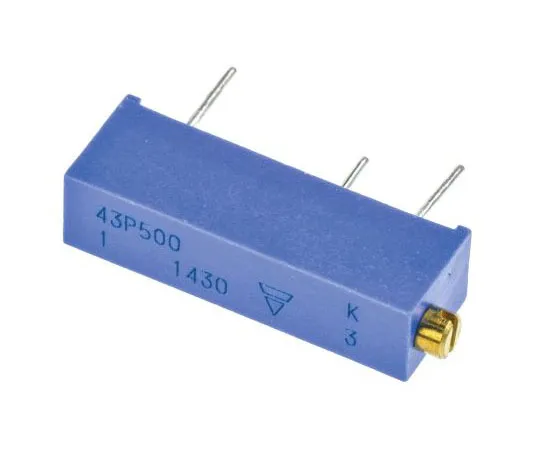63-7349-77 50Ω Through Hole Trimmer Potentiometer 0.5W Side Adjust Vishay 43P Series M43P500KB40