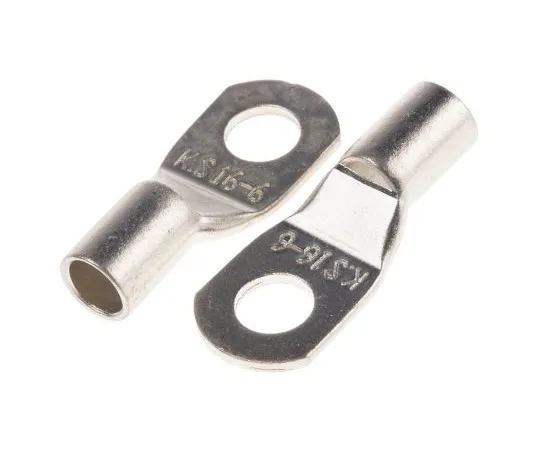 63-6977-73 RS PRO Uninsulated Crimp Ring Terminal, M6.5 (1/4) Stud Size to 16mm² Wire Size 125-1959