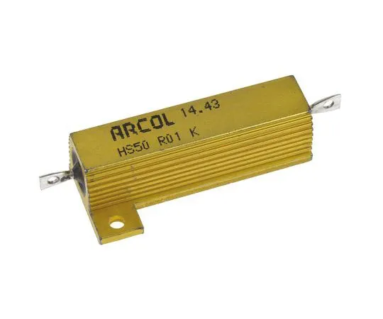 63-7349-49 Arcol HS50 Series Aluminium Ho***d Axial Wire Wound Panel Mount Resistor, 10mΩ ±10% 50W HS50 R01 K