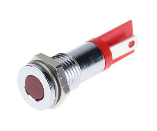 63-6581-46 RS PRO Red Indicator, 2 V dc, 8mm Mounting Hole Size, Solder Tab Termination 203-818