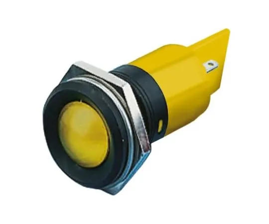 63-6587-77 RS PRO Yellow Indicator, 24 V ac/dc, 22mm Mounting Hole Size, Solder Tab Termination 211-998