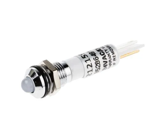 63-6587-90 RS PRO White Indicator, 24 V ac/dc, 8mm Mounting Hole Size, Solder Tab Termination, IP67 212-159