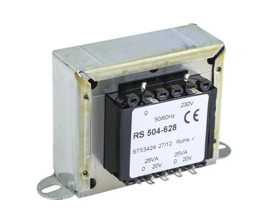 63-6680-60 RS PRO 50VA 2 Output Chassis Mounting Transformer, 20V ac 504-628