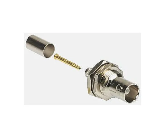 63-7326-52 Amphenol Straight 75Ω Panel Mount Bulkhead Fitting BNC Connector, jack, Nickel, Crimp Termination, RG59, RG59 A/B, RG62 B6721A1-NT3G-3-75