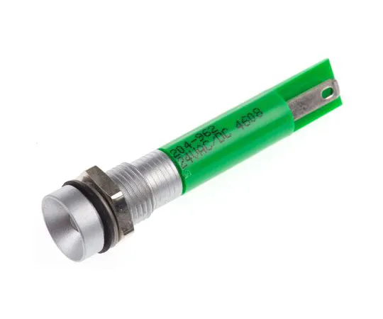 63-6582-27 RS PRO Green Indicator, 24 V ac/dc, 8mm Mounting Hole Size, Solder Tab Termination, IP67 204-962