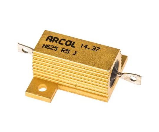 63-7348-87 Arcol HS25 Series Aluminium Ho***d Axial Wire Wound Panel Mount Resistor, 500mΩ ±5% 25W HS25 R5 J