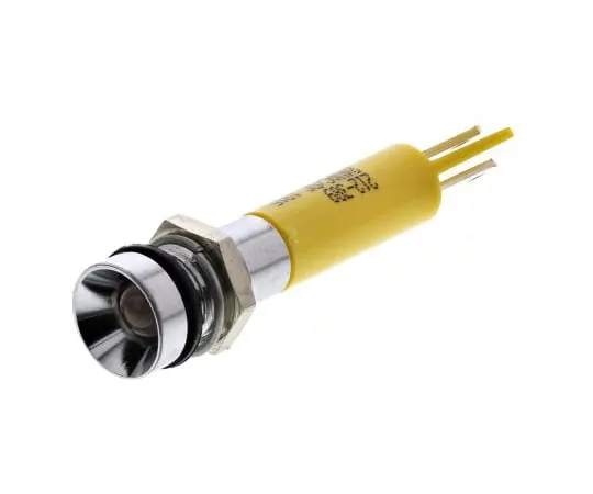 63-6588-14 RS PRO Yellow Indicator, 24 V ac/dc, 8mm Mounting Hole Size, Solder Tab Termination, IP67 212-389