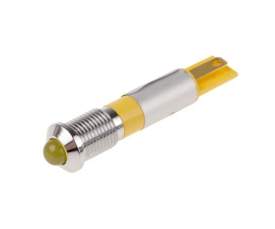 63-6586-73 RS PRO Yellow Indicator, 24 V ac, 8mm Mounting Hole Size, Solder Tab Termination 210-585