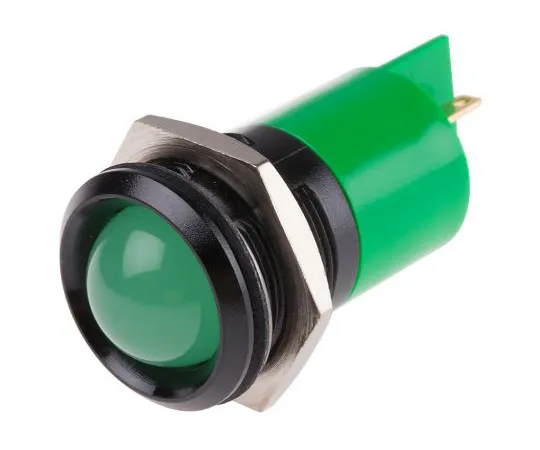 63-6585-40 RS PRO Green Indicator, 12 V, 22mm Mounting Hole Size, Solder Tab Termination 208-879