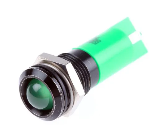 63-6585-63 RS PRO Green neon Indicator, 240 V, 14.5mm Mounting Hole Size, Solder Tab Termination, IP40 209-210