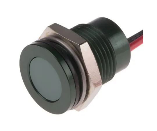 63-6780-62 RS PRO Green Indicator, 220 V ac, 14mm Mounting Hole Size, Lead Wires Termination, IP67 111-6576