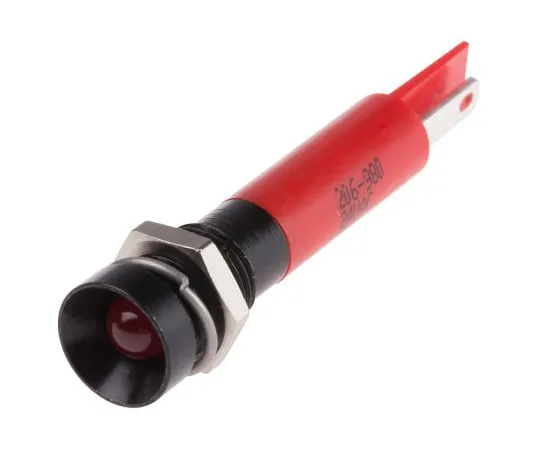 63-6583-70 RS PRO Red Indicator, 24 V ac, 8mm Mounting Hole Size, Solder Tab Termination 206-980