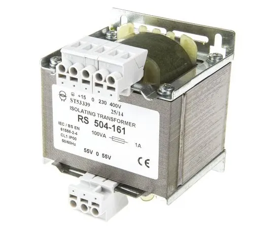63-6680-12 RS PRO 100VA Isolating Transformer, 230 V ac, 245 V ac, 400 V ac, 415 V ac Primary 1 x, ±55V ac Secondary 504-161