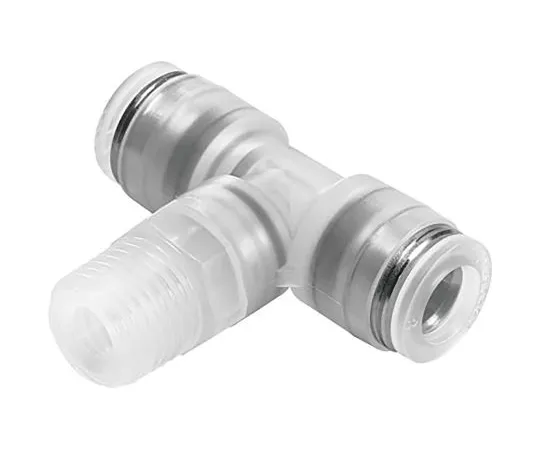 63-6996-37 Festo Pneumatic Tee Threaded-to-Tube Adapter, 8mm x 8mm, 10 bar NPQP-T-R18-Q8-FD-P10