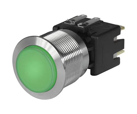 63-7043-58 Schurter Double Pole Double Throw (DPDT) Latching Green LED Push Button Switch, IP40, IP64, 19.1 (Dia.)mm, Panel Mount, 3-101-024