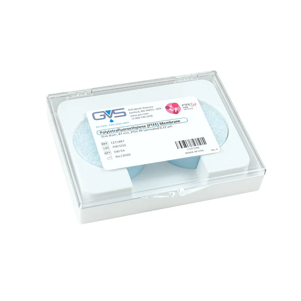 65-3735-66 Membrane Filter Diameter Φ47 mm, PTFE Hydrophilic 0.22 μm, 100 Sheets Included 1215602