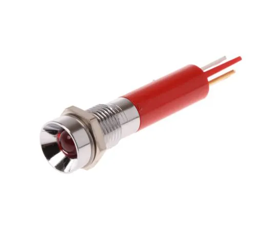 63-6584-40 RS PRO Red Flashing LED Indicator, 24 V dc, 8mm Mounting Hole Size, Solder Tab Termination 207-646