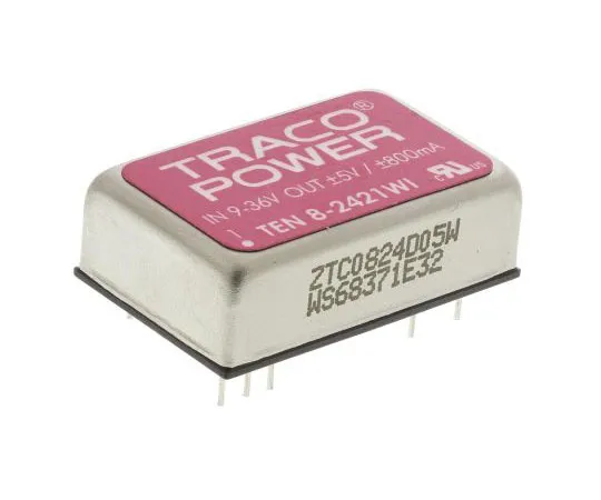 63-7350-56 TRACOPOWER TEN 8WI 8W Isolated DC-DC Converter Through Hole, Voltage in 9 → 36 V dc, Voltage out ±5V dc Railway TEN 8-2421WI