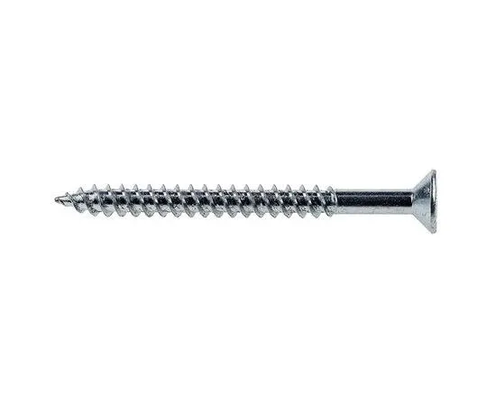 63-6696-57 Pozidriv Countersunk Steel Wood Screw Bright Zinc Plated, Clear Passivated, No. 8 Thread, 2in Length 529-135