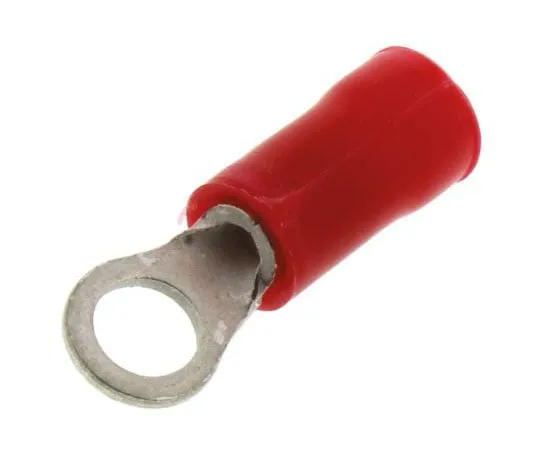 63-7362-53 TE Connectivity PLASTI-GRIP Series Insulated Crimp Ring Terminal, M3.5 Stud Size, 0.26mm² to 1.65mm² Wire Size, Red 34142