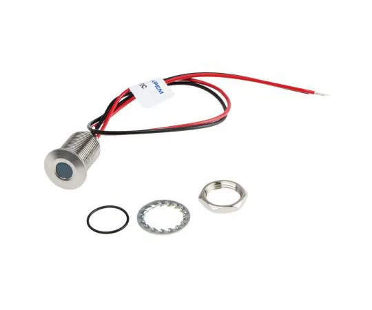 63-7371-17 RS PRO Blue Indicator, 1.8 → 3.3 V dc, 10mm Mounting Hole Size, Lead Wires Termination, IP67 139-3358