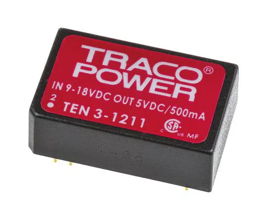 63-7429-11 TRACOPOWER TEN 3 3W Isolated DC-DC Converter Through Hole, Voltage in 9 → 18 V dc, Voltage out 5V dc TEN 3-1211