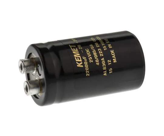 63-7516-52 KEMET 22000μF 25V dc Aluminium Electrolytic Capacitor, Chassis Mount 36 x 62mm +85°C 36mm 62mm ALS30A223DB025