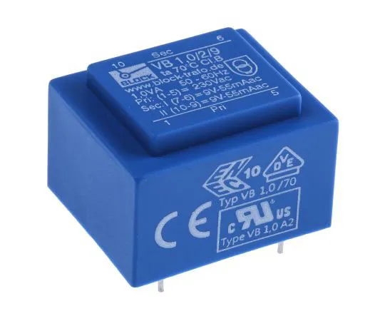 63-7484-46 9V ac 2 Output Through Hole PCB Transformer, 1VA VB 1.0/2/9