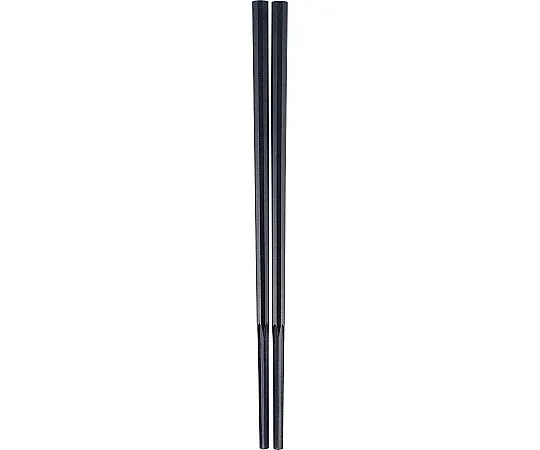 62-6727-77 10 Square Gurumen Chopsticks Extra Thick 23 cm Black GM-4051