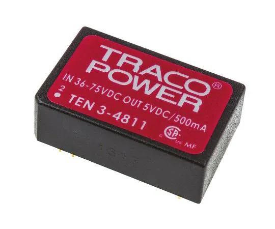 63-7429-27 TRACOPOWER TEN 3 3W Isolated DC-DC Converter Through Hole, Voltage in 36 → 72 V dc, Voltage out 5V dc TEN 3-4811