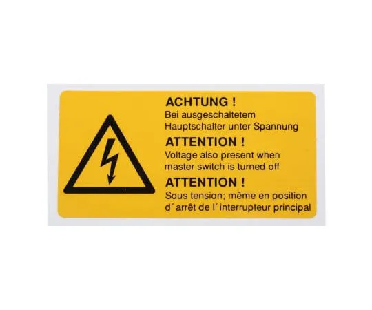 63-7509-24 Idento ESSW19074 5 x Electricity Hazard Label (German/English/French), Yellow Self-Adhesive PVC ESSW19074