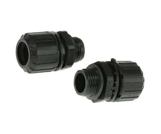 63-7489-01 Adaptaflex Straight Cable Conduit Fitting, Nylon 66 Black 13mm nominal size IP66, IP67, IP68, IP69K PG9 ASF13/PG9/A & AWB13