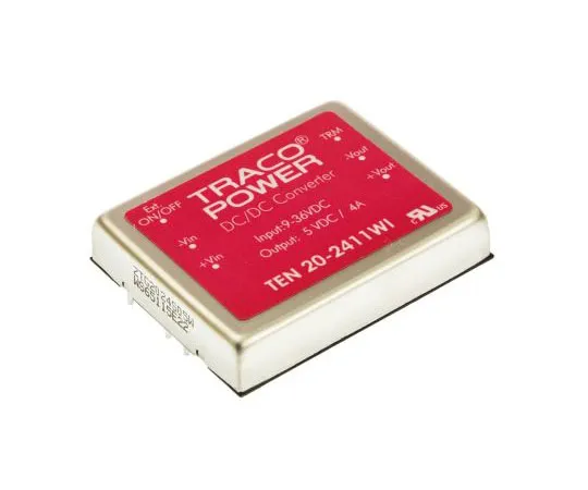 63-7537-45 TRACOPOWER TEN 20WI 20W Isolated DC-DC Converter Through Hole, Voltage in 9 → 36 V dc, Voltage out 5V dc TEN 20-2411WI