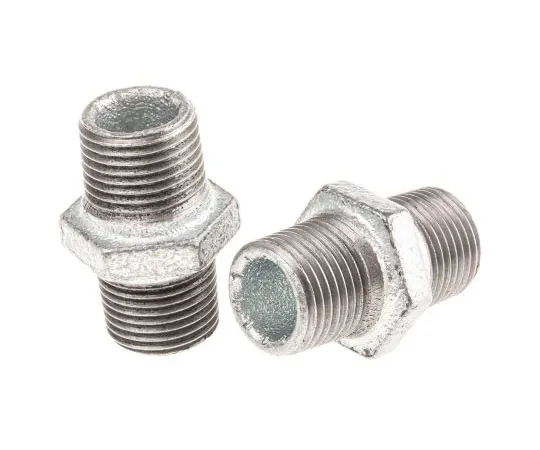 63-7443-88 Georg Fischer Malleable Iron Fitting Hexagon Nipple, 1/2 in BSPT Male (Connection 1), 1/2 in BSPT Male (Connection 2) 770280204